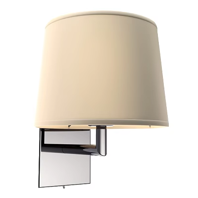 Modern Wall Light With Beige Fabric Shade And Metal Bracket For Interior Decoration 3d model