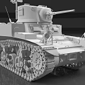 Highly Detailed 3D Military Tank Model with Tracks Turret Gun Barrel Cabin Hatch and Antenna