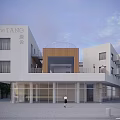 Modern TANG Hotel Building With White Exterior Glass Facade Wooden Roof Central Section And Plaza Area