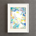 Vibrant Abstract Painting With Colorful Brush Strokes And Geometric Shapes