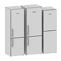 Sleek White And Silver Double Door Refrigerators Freezers With Stainless Steel Finish