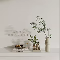 Stylish Decorative Setup With AUDO CONCEPT Sign Green Plants Vases Books And Fruits