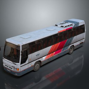 Bus Large Bus CMB Medium Van Large Van Bus School Bus Van Box Car 3d model