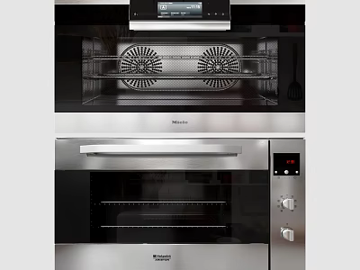 Modern Built in Kitchen Appliances With Stainless Steel Design And Control Functions 3d model