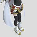 Anime Style Woman With Pink Hair White Cape Black Outfit And Gold Red Details