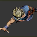 Anime Goku Action Figure With Golden Hair Blue Outfit And Orange Pants
