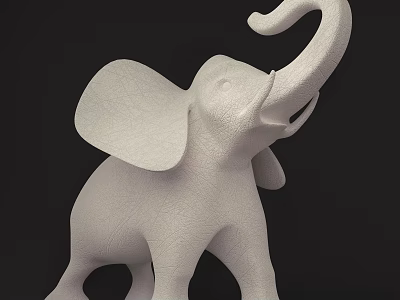 Modern Stylish Decorative Ornament Set Including White Elephant Figurine For Home Interior Decoration 3d model