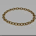 Golden Metallic Chain Necklace With Shiny Polished Links And Reflective Surface