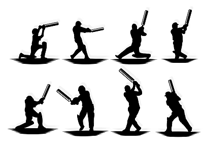 Baseball Sports Wall Decorative Elements Symbol Icon Silhouette People Playing Baseball Softball Game 3d model