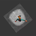 Orange Haired Character In Teal Top Black Shorts Near White Railings On Snowy Ground
