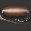 Brown Vintage Leather Crossbody Bag With Textured Surface And Metal Buckles