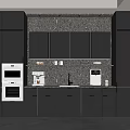 Modern Dark Wine Cabinet With Glass Doors And Under Cabinet Lighting In Kitchen Setting