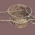 Antique Metal Wheelbarrow With Round Wire Basket Handles And Spoked Wheels