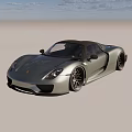 Light Green Sleek Sports Car With Black Wheels In Modern Gray Empty Space