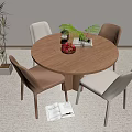 Dining table and chair 3d model