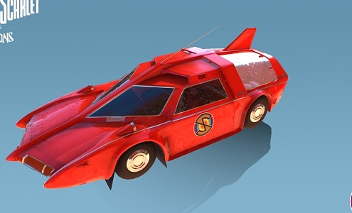 Cartoon sports car 3d model