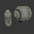 Gray Textured Industrial Machinery Parts With Two Different Sizes