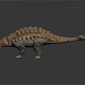 Realistic 3D Ankylosaurus Model With Armored Body Spiked Back and Brown Green Skin