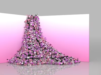 Modern Beautiful Chen Flower Wall 3d model