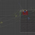 Modern Dressing Table Interior With Round Mirror Gray Stool Potted Plant And Patterned Rug