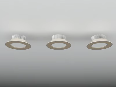 White Sleek Recessed Downlights Installed On Ceiling For Modern Interior Lighting 3d model