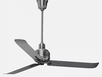 Modern Metallic Ceiling Fan With Stylish Blades For Home Interior Decor 3d model