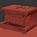 Vintage Red Kitchen Espresso Machine Home Appliance with Metal Rack and Spoon