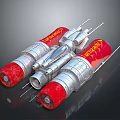 Two Buzzballz Red Silver Metallic Structure Beverage Containers
