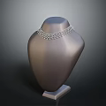 Luxury Diamond Jewelry Necklace on Silver Mannequin with Dark Background