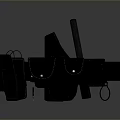 Durable Multifunctional Black Utility Belt With Multiple Small Pockets And Walkie Talkie