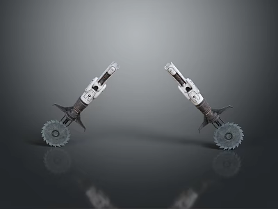 Modern Lighting Fixture Set with Metal Gear shaped Base and Adjustable Arms for Interior Lighting 3d model