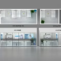 Modern Business Lounge Area Design With Glass Partitions And Green Plants