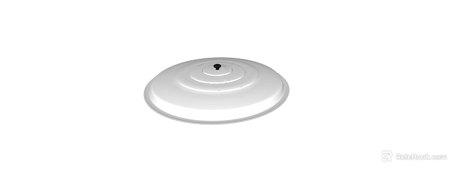 White Circular Cooking Pot Lid With Central Knob For Kitchen Use 3d model 