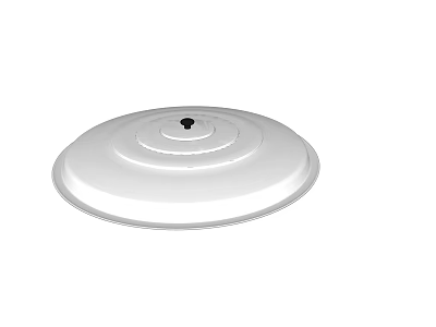 White Circular Cooking Pot Lid With Central Knob For Kitchen Use 3d model
