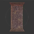 Vintage Wooden Cabinet With Carved Double Doors Intricate Sunburst Patterns And Smooth Top Surface