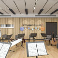 Modern Music Classroom 3d model