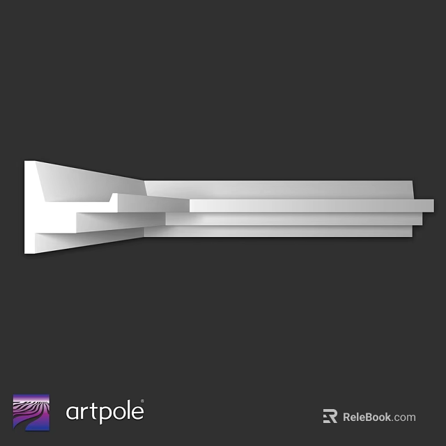White Geometric Construction Components With Stacked Rectangular Shapes On Black Background 3d model 