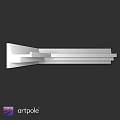 White Geometric Construction Components With Stacked Rectangular Shapes On Black Background