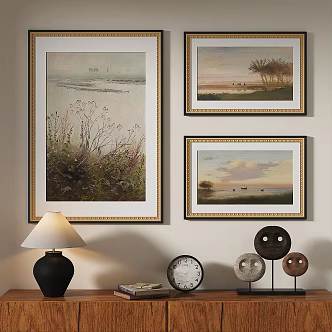 Modern French Retro Middle Ancient Decorative Painting 3d model