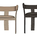 Modern Children's Chairs With Dark And Light Wooden Frames Padded Seats And Curved Backrests