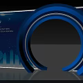 Modern Blue Archway Design With Illuminated New Pattern City Silhouette