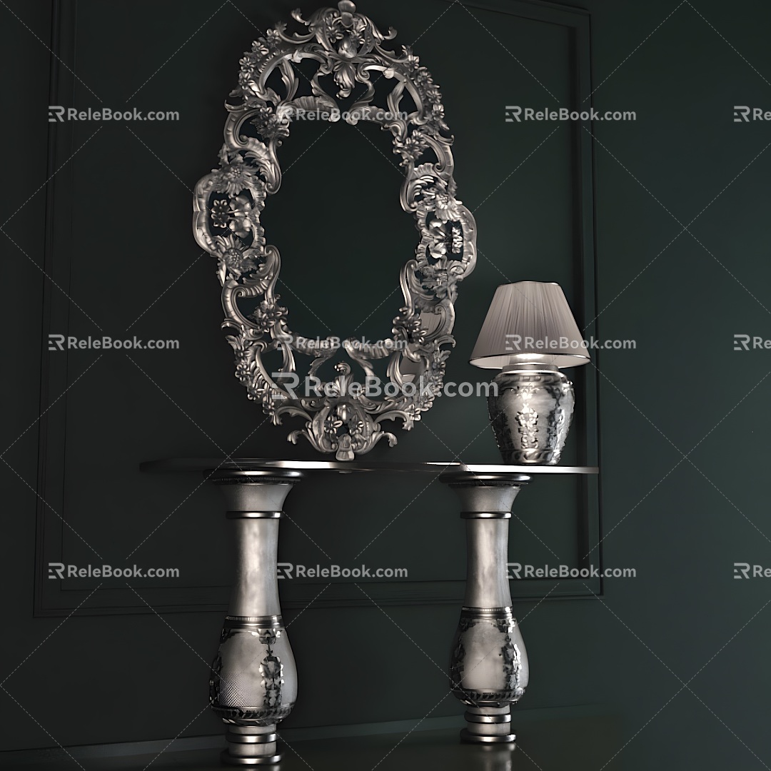 European Style Bathroom Mirror Realistic Bathroom Mirror European Style Makeup Mirror Bathroom Mirror model