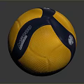 Multi Purpose Yellow And Blue Textured Surface Household Ball Featuring MTD Logo 3d model