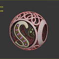 Furniture Decorative Shiny Silver Metal Sphere With Intricate Cutout Patterns