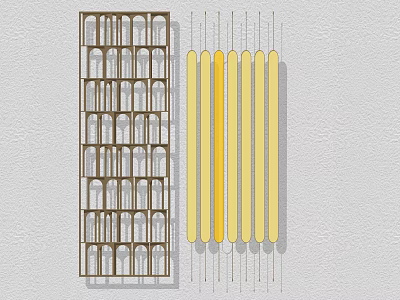 Modern partition metal screen partition 3d model