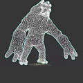 Reptile Creature With Multiple Eyes Open Mouth And Bulky Gray Limbs