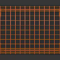 Modern Orange Pergola With Grid Lattice Roof and Supporting Columns for Outdoor Design