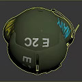 Green US Captain Military Helmet With Goggles Headphones And Star Emblem