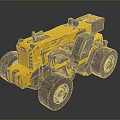 Yellow Toy Car With Black Details Large Wheels And Construction Style