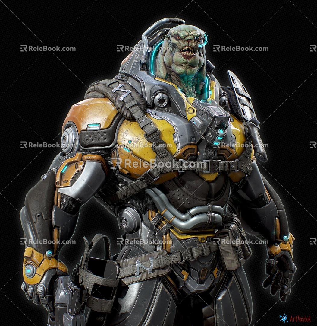 Sci-fi Monster Warrior Monster Cyberpunk Movie Game Character Alien model